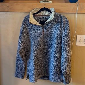 True Grit Womens small Sherpa pullover - blue quarter zip